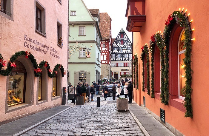 Festive Christmas Streets Of Rothenburg